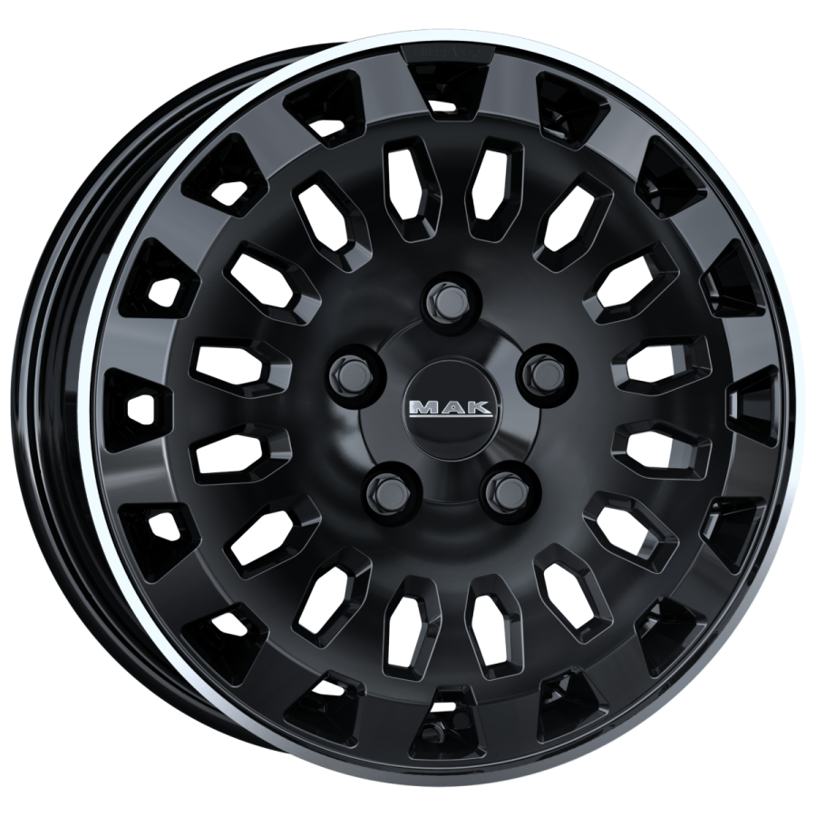 cerchi in lega MAK modello overland colorazione gloss black mirror ring